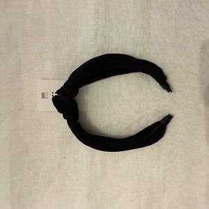SIX brand Women's black, pleated top knot headband